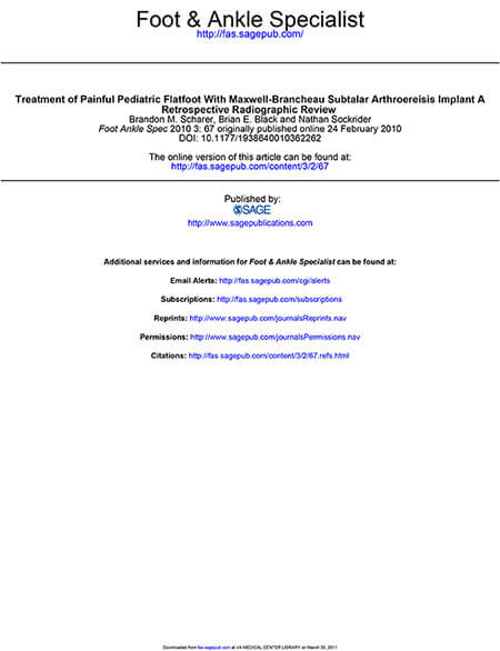 Treatment of Painful Pediatric Flatfoot With Maxwell
